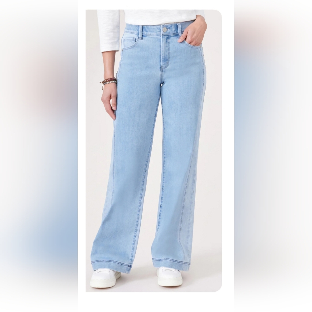 Democracy "Ab"solution® Tall Blue Skyrise Double Side Seam Wide Leg Jeans